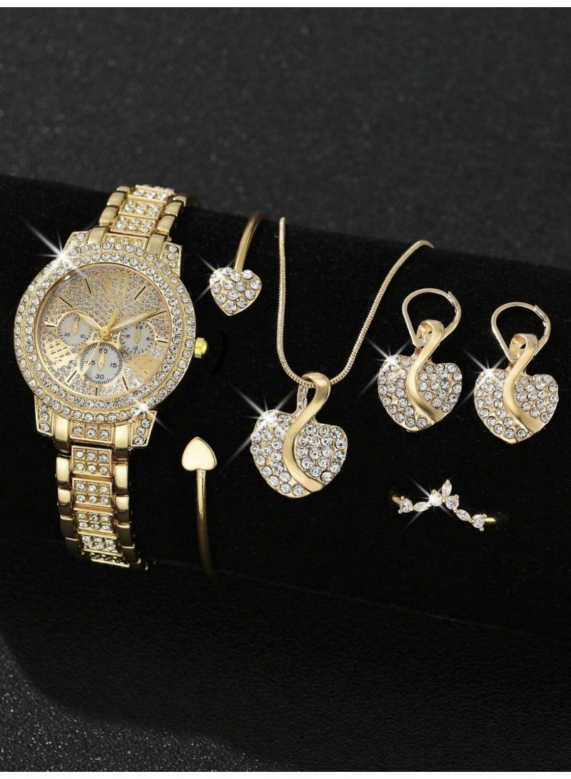 veya LUXURY WOMEN’S QUARTZ WATCH & BRACELET SET – 6 PCS - Image 5